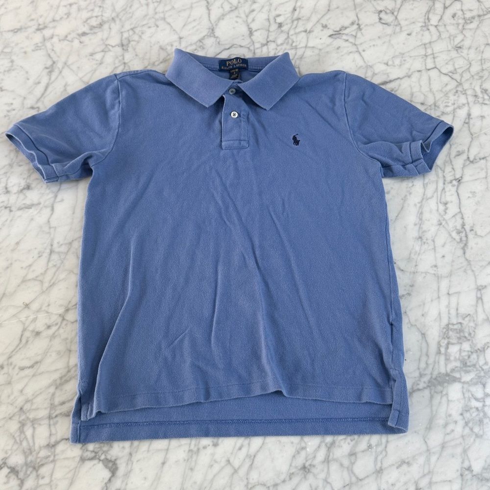 Polo Ralph Lauren Blue Short Sleeve Polo Shirt Youth L 14/16 Cotton‎